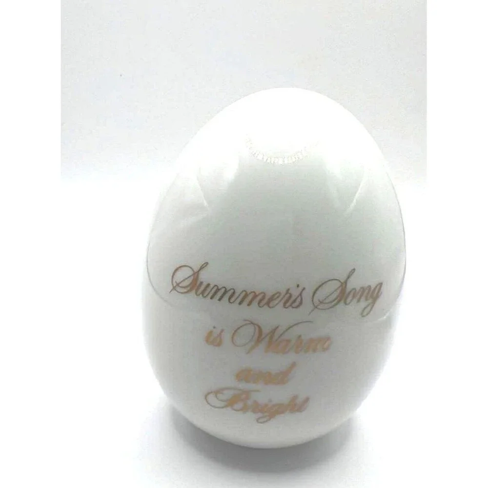 Avon Porcelain Egg – “Summer’s Song” – Vintage Collectible